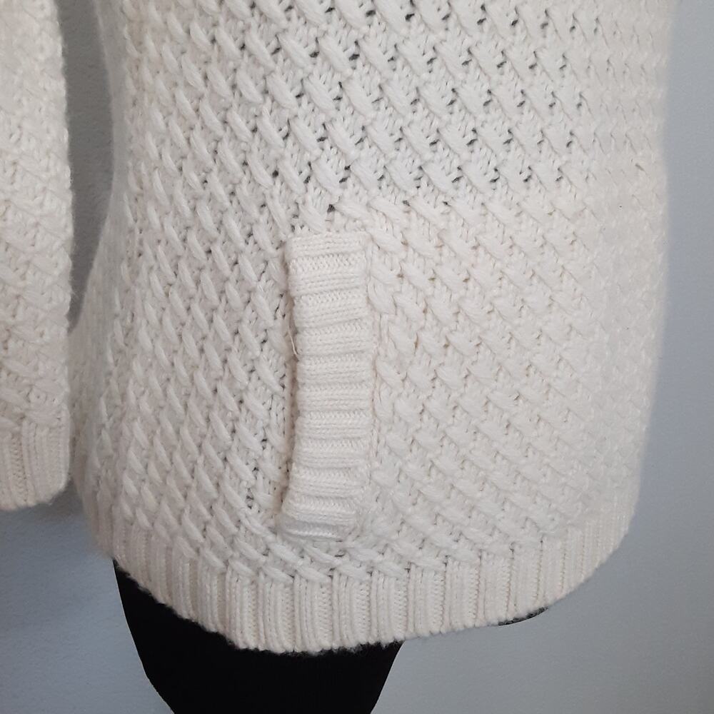 Talbots Fisherman Sweater Cream Womens 2 Cashmere Angora Wool - Picture 4 of 10